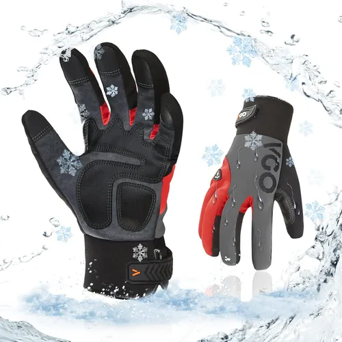 Vista 7 de Vgo... -20℃/-4°F Guantes de trabajo de invierno para mujeres, Guantes de trabajo impermeables para clima frío (SL8777FW-FM)