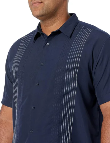 Vista 3 de Cubavera Camisa de manga corta Dobby con botones para hombre talla S - 5X grande y alto