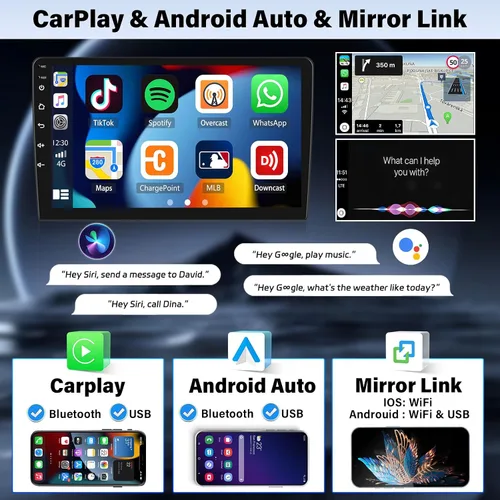 Vista 4 de Estéreo de coche 4GB+64GB para Honda Accord 8th 2008-2013 con Carplay inalámbrico Android Auto, Android 13 10.1 'HD pantalla táctil Bluetooth-5.0