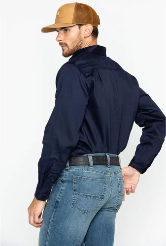 Vista 3 de Carhartt Camisa de sarga ligera resistente al fuego para hombre Azul marino oscuro