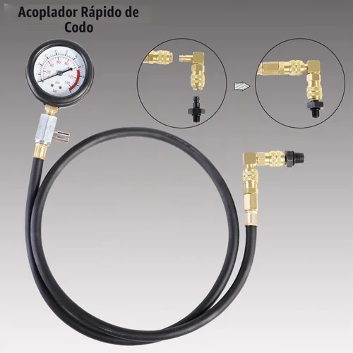 Vista 6 de YSTOOL Kit de prueba de presión de aceite, medidor profesional de presión de aceite para diagnóstico de motor con adaptadores de manguera y estuche