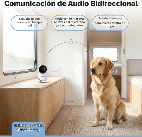 Vista 8 de Waggle Mini cámara RV – Cámara de seguridad inalámbrica HD de 1080p para caravanas – Tarjeta SD integrada (128 GB), audio bidireccional, visión
