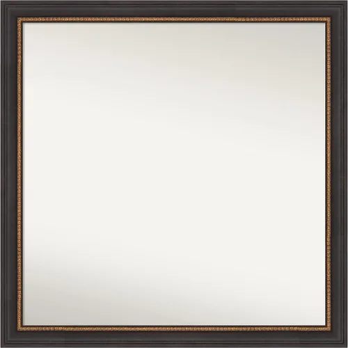 Vista 185 de Amanti Art Espejo de baño negro para sobre el fregadero, 23 x 23 pulgadas, espejo cuadrado negro Ashton, marco de madera tradicional mediano, se