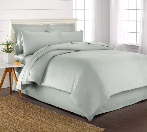 Vista 10 de Pure Bamboo - Juego de 2 piezas de funda de edredón para cama individual, 100% viscosa orgánica derivada del bambú, lujosamente suave y refrescante