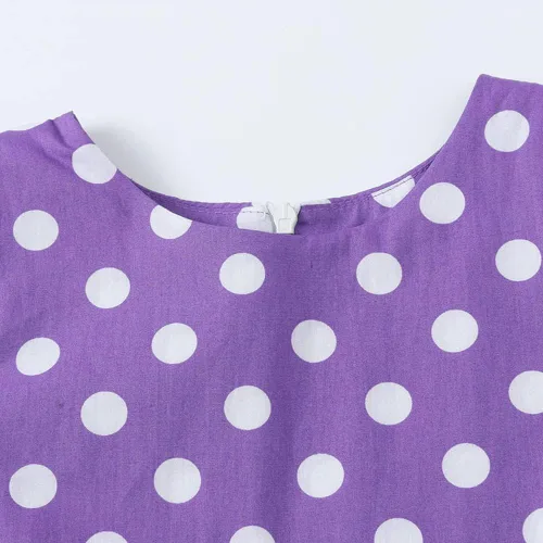 Vista 4 de Vestido de té para niñas, estilo vintage, de los años 50, con diseño de lunares, estilo Rockabilly para fiesta de graduación, vestido de té