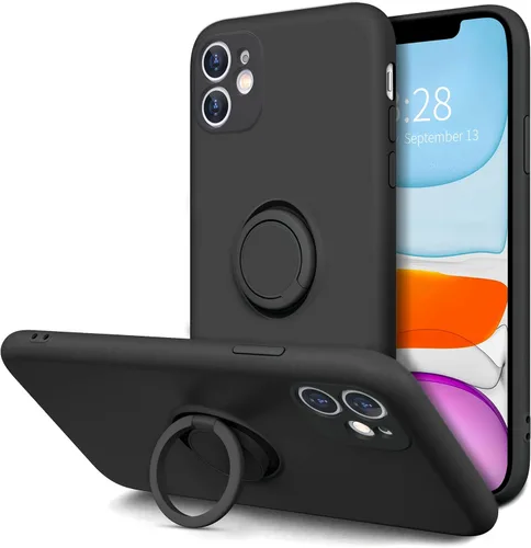 Vista 12 de Hython Funda para iPhone 11 con soporte de anillo [soporte de anillo giratorio de 360° con soporte magnético] [Soporte de montaje en automóvil]
