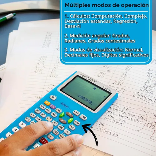 Vista 4 de Calculadora Científica con Funciones Gráficas para Estudiantes de Universidad y Secundaria, Ingeniería, Matemáticas Avanzadas, Cálculo, Álgebra Azul