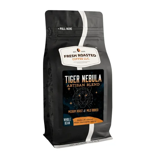 Vista 65 de Fresh Roasted Coffee, Blackbeard's Revenge, 12 onzas, tostado medio, Kosher, grano entero