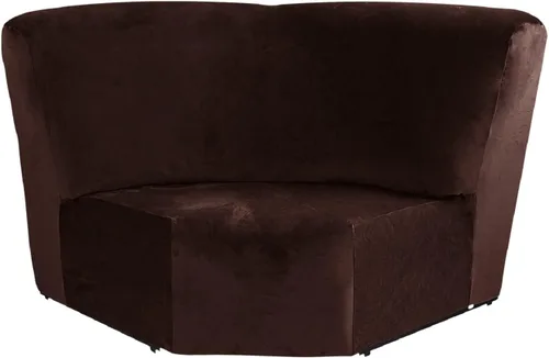 Vista 42 de MINGPINHUIUS Funda elástica de terciopelo para sofá reclinable en la esquina, funda curvada para sofá modular, funda elástica suave para sofá Marrón