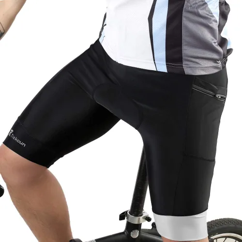 Vista 3 de Tiekoun - Pantalones cortos de ciclismo acolchados para hombre, de secado rápido