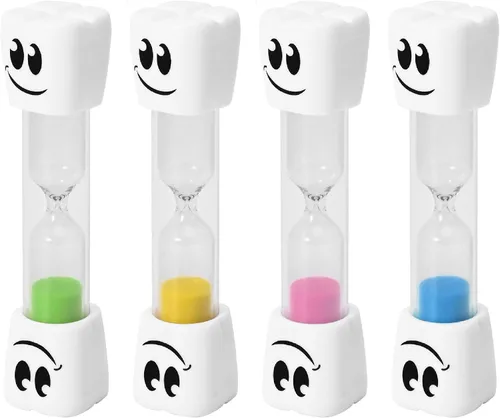 Vista 10 de Temporizador de Arena de 2 Minutos para Cepillo de Dientes para Niños - Paquete Grande Individual Reloj de Arena Sonriente