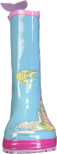 Vista 2 de Kidorable Blue Mermaid Botas de lluvia de goma natural wFun Fishtail tire en la pestaña del talón