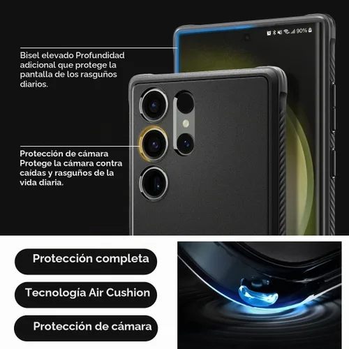 Vista 6 de Spigen Rugged Armor - Funda diseñada para Galaxy S23 Ultra (2023) [protección de grado militar], color negro mate