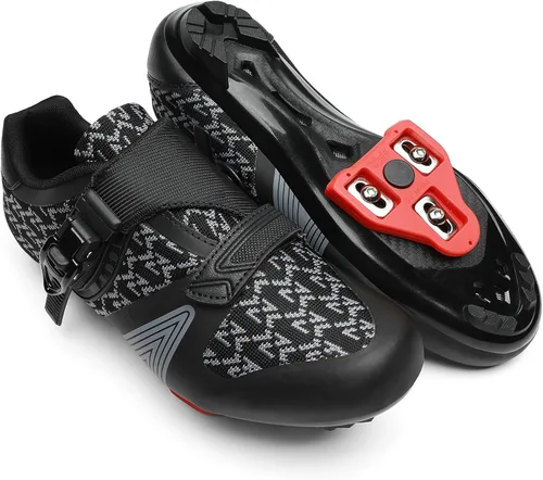 Vista 8 de Zapatos de ciclismo unisex para hombres y mujeres, compatibles con zapatos de bicicleta Peloton con tacos Delta para ciclismo de carretera