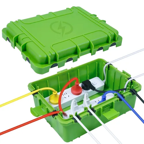 Vista 10 de Caja eléctrica grande para exteriores, impermeable, cubierta de cable de extensión IP54, resistente a la intemperie, protege la regleta