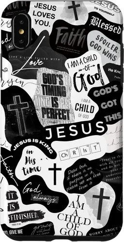 Vista 11 de Funda estética para iPhone 16 con versículos bíblicos cristianos, frases positivas