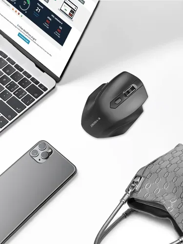 Vista 5 de E-YOOSO Mouse inalámbrico para laptop, mouse de computadora de 2.4 GHz, 5 ratones inalámbricos de oficina DPI ajustables con receptor USB, 6