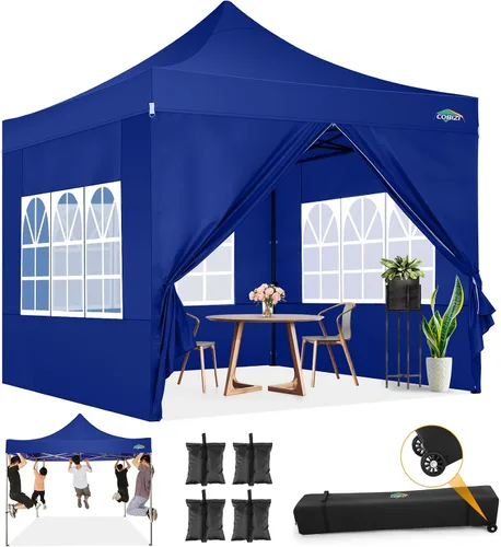 Vista 22 de COBIZI Tienda de campaña desplegable de 6.6 x 6.6 pies, toldo resistente, fácil de instalar, impermeable, para exteriores, fiestas, playa, jardín