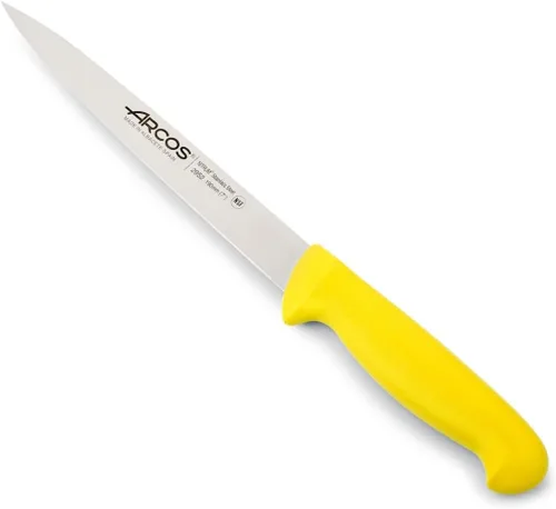 Vista 10 de Arcos Cuchillo de filete de acero inoxidable nitrum de 7 pulgadas. Mango ergonómico de polipropileno y hoja de 7.480 in. Cuchillo afilado