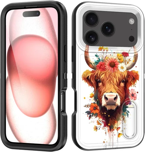 Vista 55 de Funda para iPhone Air con soporte integrado, a prueba de golpes, polvo y caídas, 3 capas, grado militar, funda protectora para iPhone Air de 6.5