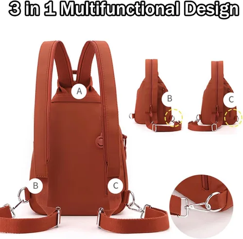 Vista 4 de Bolsa de viaje impermeable de 2 vías, nueva bolsa de mano 3 en 1 con Oxford impermeable, bolsa cruzada antirrobo de viaje para mujer