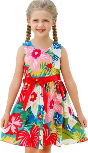 Vista 179 de Vestido de verano para niña, de algodón, con diseño floral