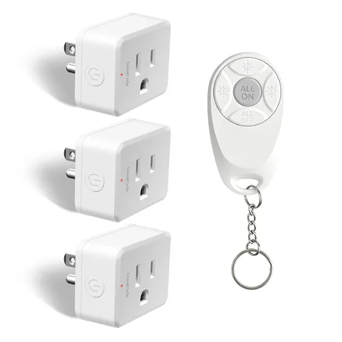 Vista 17 de Toma de control remoto, interruptor de luz y enchufe remoto greencycle con interruptor de luz inalámbrico, rango de 500 pies, no necesita cableado