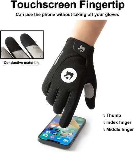 Vista 3 de SUJAYU Guantes de ciclismo de dedo completo, guantes de bicicleta de montaña, guantes de carreras, guantes de mtb, guantes de ciclismo para hombres