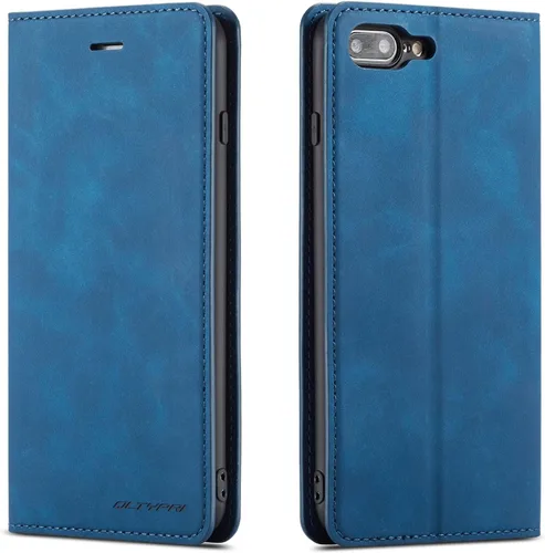 Vista 16 de QLTYPRI Funda para iPhone 6 Plus/6S Plus, cubierta de piel PU con tarjetero, funda tipo billetera con solapa magnética y a prueba de golpes - Vino