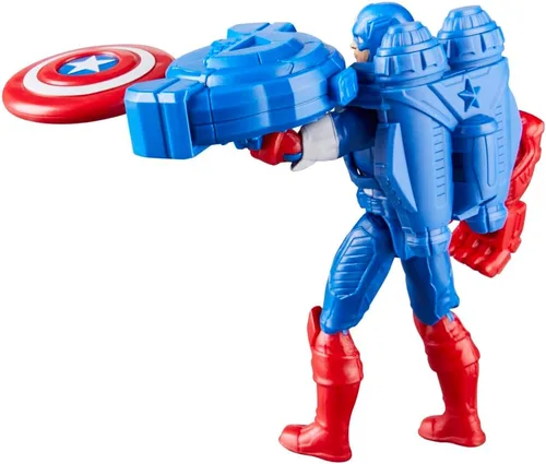 Vista 7 de Marvel Epic Hero Series Battle Gear - Figura de acción del Capitán América, 4 pulgadas, juguetes de superhéroes de los Vengadores para niños a