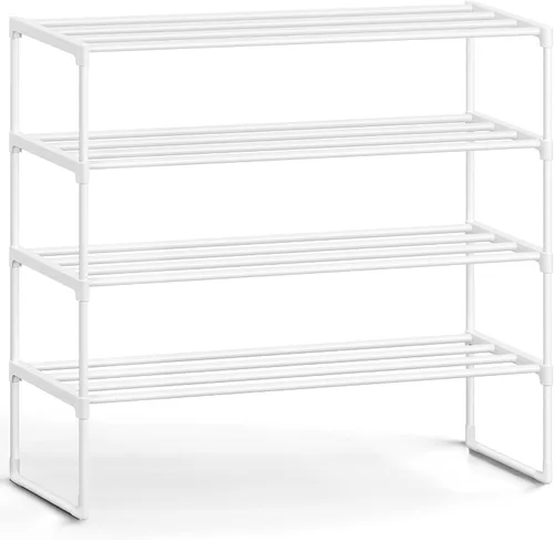 Vista 17 de SONGMICS Zapatero, Organizador de Zapatos de 2 Niveles, Estante de Almacenamiento de Metal, Vertical o Invertido, para 3-6 Pares, Apilable