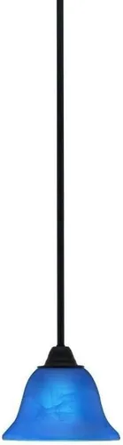 Vista 141 de Toltec Lighting Paramount - Mini colgante de 1 luz en acabado negro mate con cristal de arte perla de 7 pulgadas y estilo negro