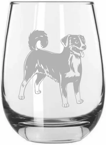 Vista 319 de Shar Pei (chino) - Vaso de vino sin tallo grabado para perro, 15.25 onzas