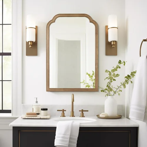 Vista 43 de Espejos de Baño de Madera para Montar en la Pared, 16" x 20" Marco de Madera Rústica Espejos de Pared Decorativos para Sala de Estar o Dormitorio