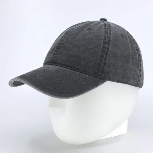 Vista 4 de Gorra de béisbol ajustable de algodón lavado vintage (gris carbón), Gris-Carbón