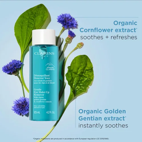 Vista 3 de Clarins Gentle Eye Make-Up Remover Removes Light To Medium Eye Make-Up Cleanses, Soothes and Softens Conditions Lashes Oil-Free