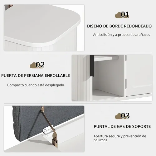 Vista 8 de Einhomn Banco de almacenamiento de zapatos de entrada con cojín, armario de 2-Blanco