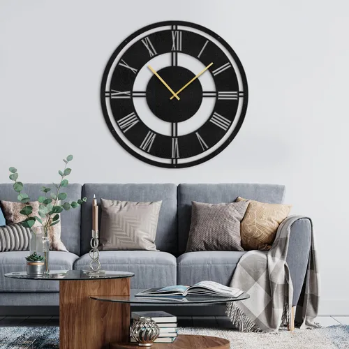 Vista 13 de Reloj de pared de metal, arte de pared silencioso, funciona con pilas, números grandes, escultura de pared, colgantes, decoración del hogar