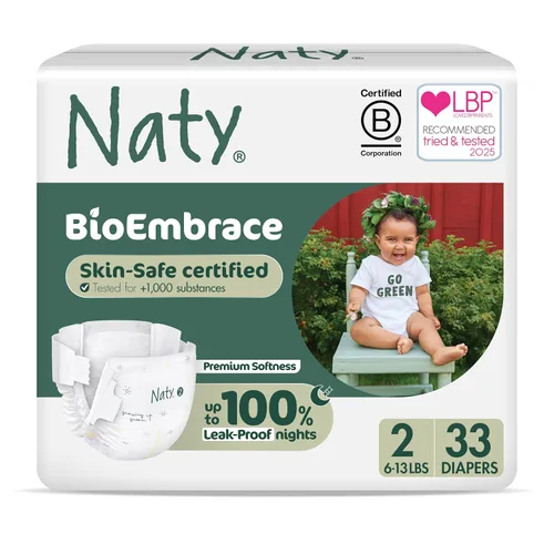 Vista 17 de Naty BioEmbrace - Pañales para bebé recién nacido, certificado seguro para la piel sensible, protección contra fugas de hasta el 100 %, suavidad