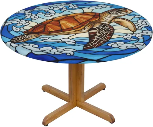 Vista 23 de Decorative Round Tablecloth Fitted Elastic 26" - 30" Butterfly Waterproof Table Cloth Cover Stretch Table Pad Cover for Parties Weddings Banquet