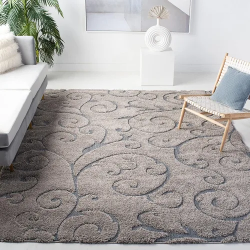Vista 88 de SAFAVIEH Florida Shag Collection - Alfombra decorativa, 2 x 3 pies, color crema y beige, diseño de volutas, no desprende pelusa y fácil de limpiar