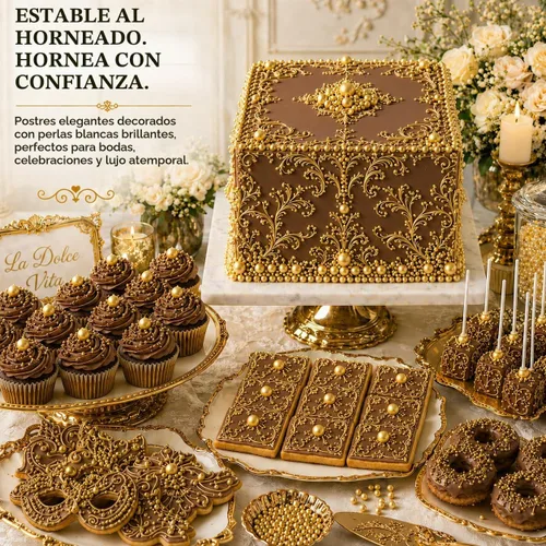 Vista 7 de Confect Gránulos Dorados de Perlas Gránulos Dorados para Decoración de Pasteles y Cupcakes y Celebración Paquete Surtido de 5 All That Glitters