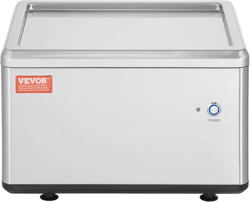 Vista 11 de VEVOR Máquina de helado frito, 12.6" x 8.5", 120 W, máquina para hacer rollos de helado salteado con compresor y 2 raspadores, para hacer rollos