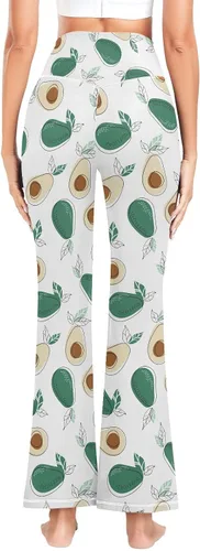 Vista 2 de JUNZAN Healthy Food Avocado Print Bootcut Yoga Pants Slim Plus Size Leggings for Leisure Joggers S