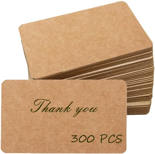 Vista 9 de Primbeeks 300 tarjetas de visita prémium (6 colores Kraft, en blanco, pequeñas 3.5 x 2.2 pulgadas, lisas)