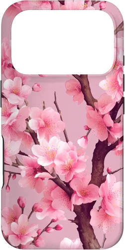 Vista 30 de Sakura Tree Japanese Funda para iPhone 17 con diseño de flores de cerezo rosa