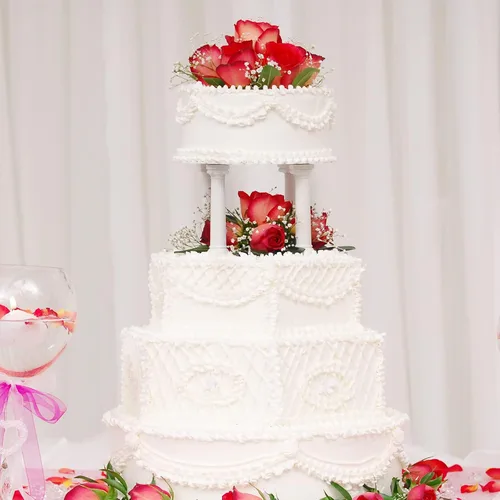 Vista 3 de 12 piezas de 3 tamaños de columna romana soporte para tartas, soportes escalonados para tartas de fondant, soporte separador de niveles para tartas