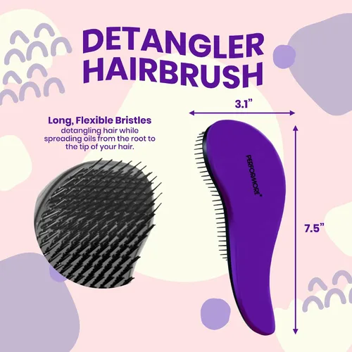 Vista 4 de Performore Smooth Glide - Cepillo desenredante para cabello natural, rizado, liso, húmedo o seco, secado rápido, cabello largo o corto para mujeres