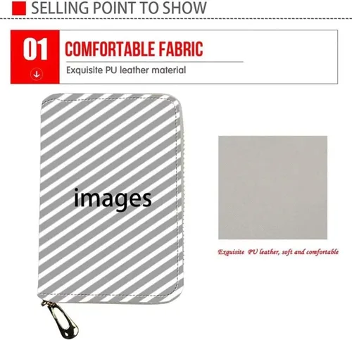 Vista 4 de Youngerbaby Retro American Flag Card Case Cartera para mujer, pequeña tarjeta de identificación, organizador de viaje, billetera de piel sintética