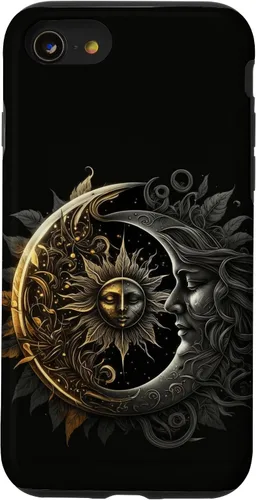 Vista 18 de Moon And Sun Celestial Yin And Yang Leaves Case for iPhone 16